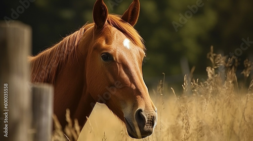 portrait of a horse in the grass
