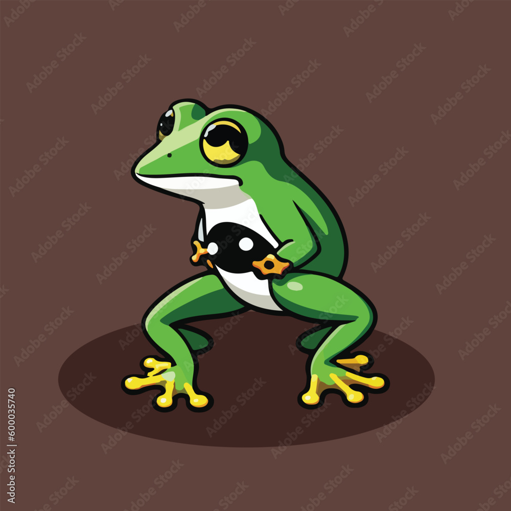 a cartoon frog illustration art a cartoon frog illustration art