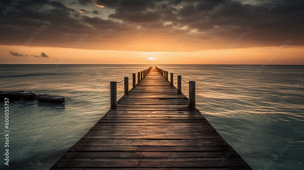 sunset on the pier