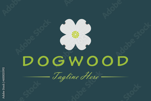 dogwood flower logo icon design vector flat isolated illustration photo