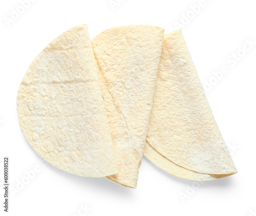 Freshly baked flour tortill...