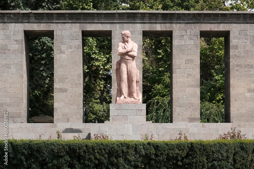 Shahumyan monument (1932, Merkurov) on sunny summer day. Yerevan, Armenia.