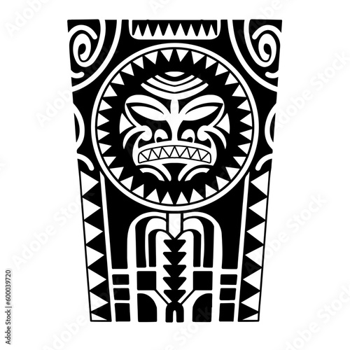 Wrap around arm polynesian tattoo design. Pattern aboriginal samoan. illustration EPS10
