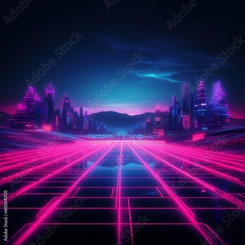Pink neon desktop wallpaper