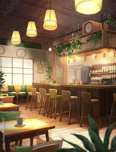 Interior design of comfortable cafe
