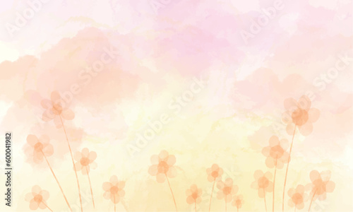 Vector soft orange abstract watercolor background