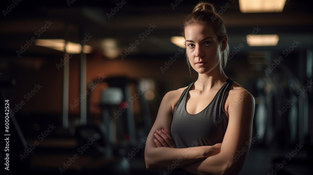 person in gym, Beautiful woman at the gym doing fitness exercises