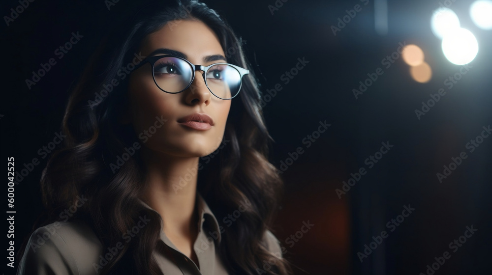 portrait of a business woman , powerful and confident businesswoman standing in front of a sleek portrait of a business woman , powerful and confident businesswoman standing in front of a sleek
