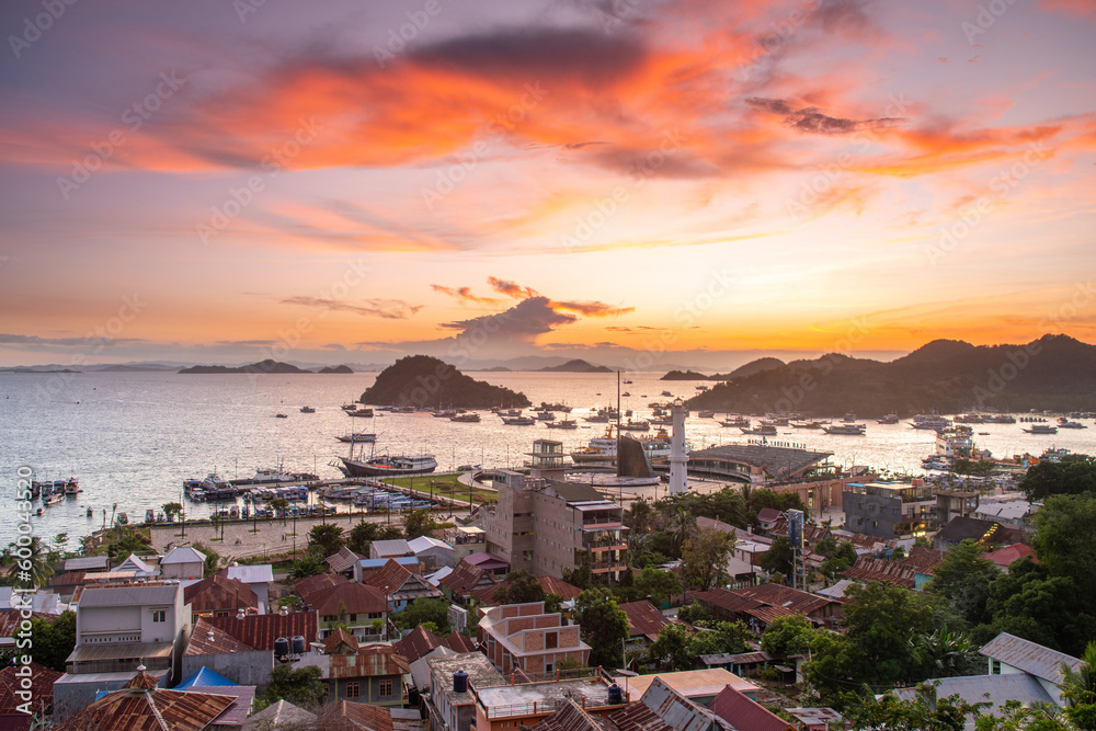 panoramic view of labuan bajo harbour