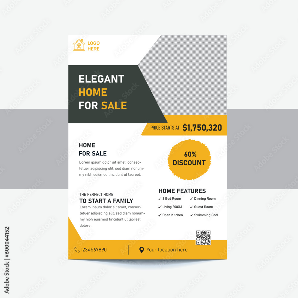 Creative and clean real estate flyer for real estate and property business. Creative and clean real estate flyer for real estate and property business.
