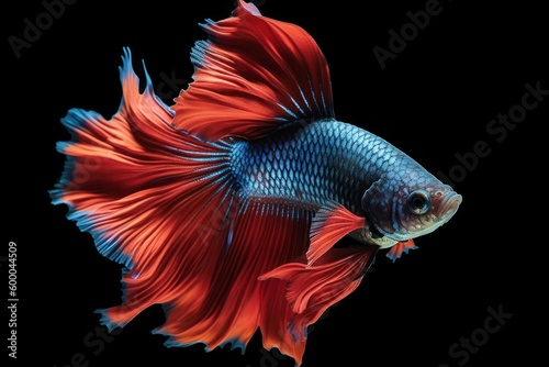 Beautiful Beta Fish. Aquarium fish. Generative AI