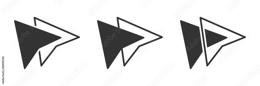Computer mouse cursor symbols with an add or copy vector icons