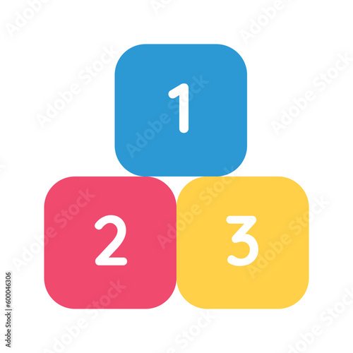 Illustration vector graphic icon of Number. Flat Style Icon. Education Themed Icon. Vector illustration isolated on white background. Perfect for website or application design.