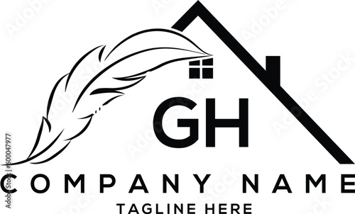 initial gh,vector,logo,letter,construction,home