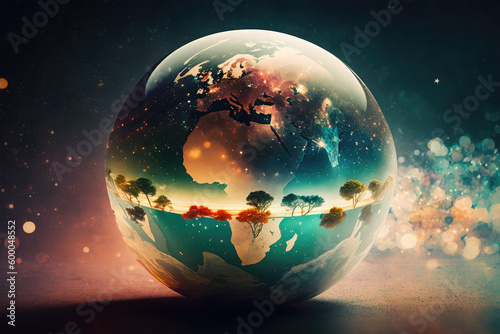 atmosphere earth globe with star energy