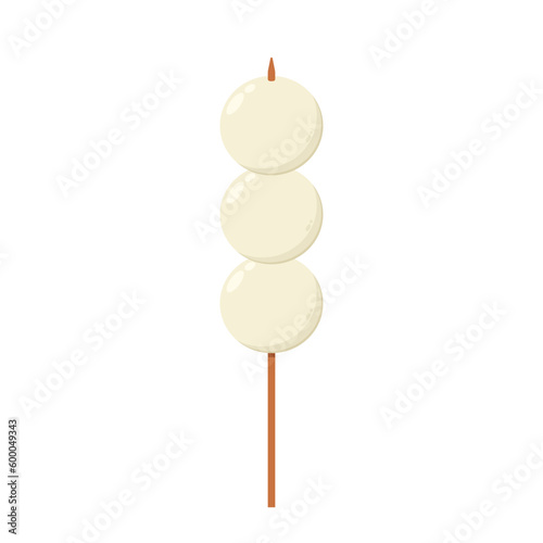 Fish balls on a skewer. Street Asian food. Vector illustration. Fish balls isolated vector.