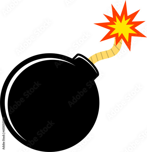 vector of a bomb whose fuse has been burnt