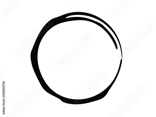 Grunge circle made of black paint.Grunge oval element made for your project.
