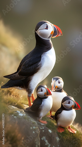 Atlantic puffin , also known as the common puffin, is a species of seabird in the auk family Generative AI