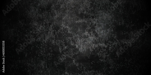 Dark Black concrete wall abstract texture backdrop background. Highly detailed and textured concrete wall. Rough black Grey abstract textur visual paper background.