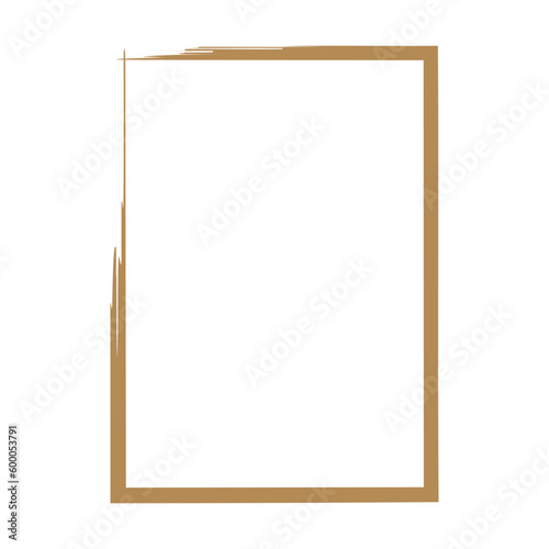 Grunge frame shape icon, vertical rectangle decorative vintage border doodle element for simple banner design in vector illustration © TukTuk Design