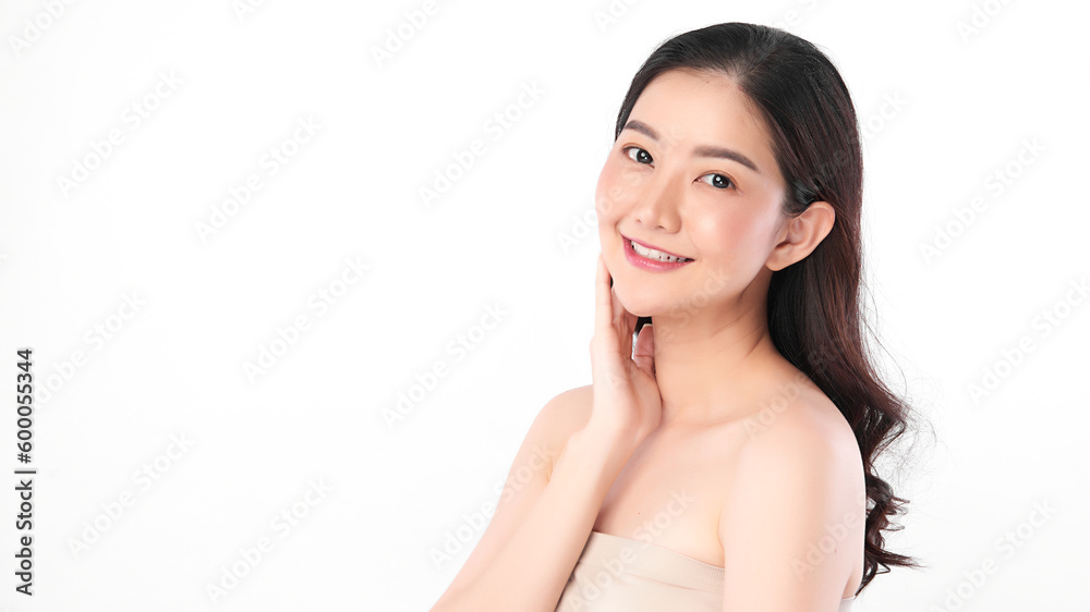 Beautiful young asian woman with clean fresh skin on white background, Face care, Facial treatment, Cosmetology, beauty and spa, Asian women portrait. Beautiful young asian woman with clean fresh skin on white background, Face care, Facial treatment, Cosmetology, beauty and spa, Asian women portrait.