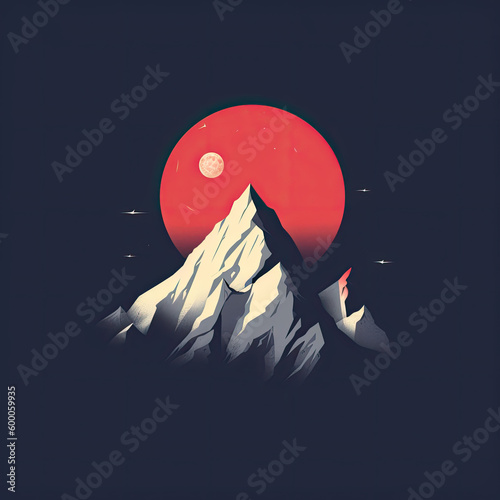 Abstract mountain logo design 