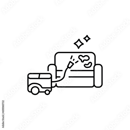 Sofa dry cleaning black line icon. Cleaning company