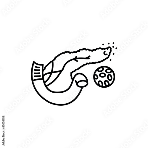 Diabetes black line icon. Autoimmune diseases