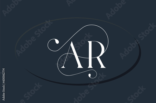 AR RA letter mark typography ligature style logo design template