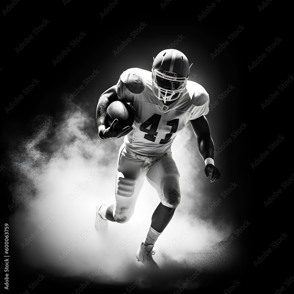 Black and White Football player in 4K