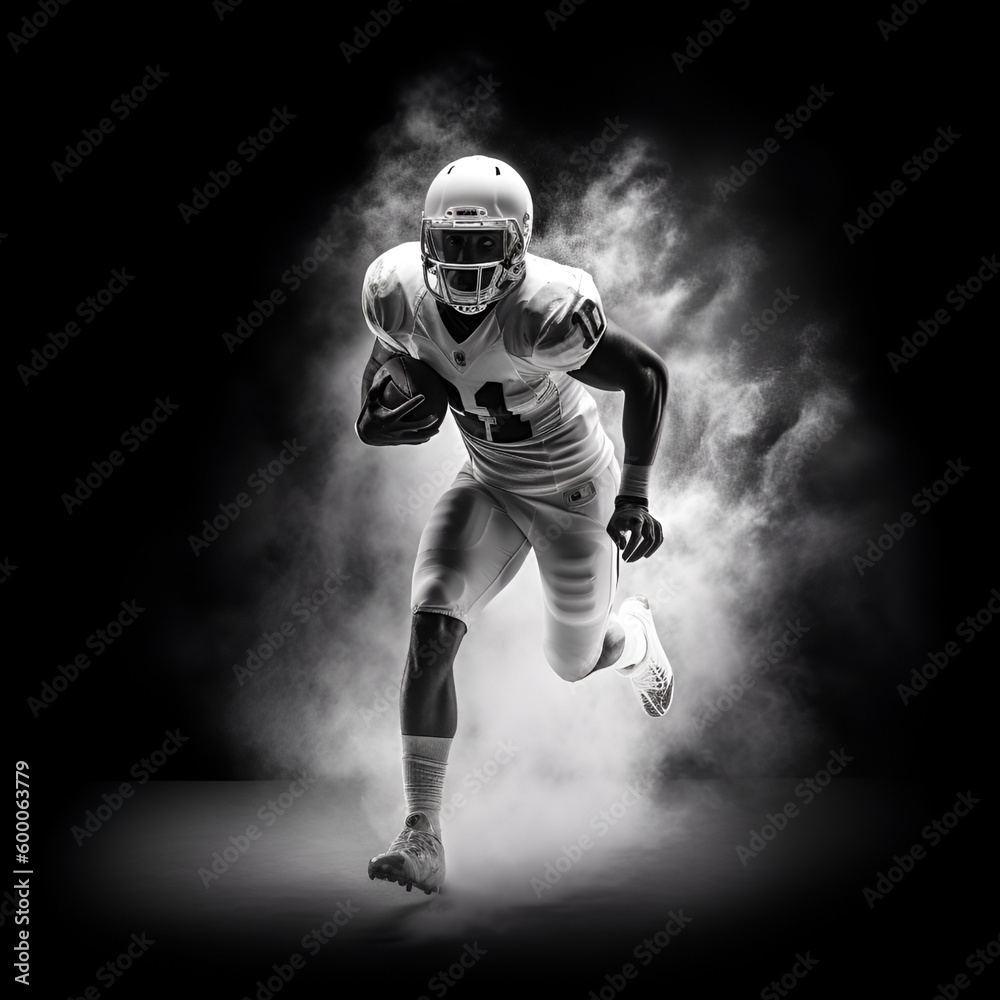 Black and White Football player in 4K