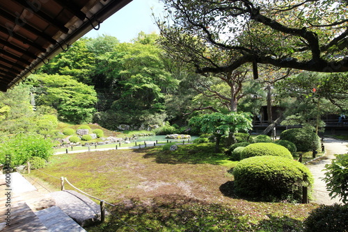 Japanese garden of Shoren-in Temple in Kyoto, Japan
