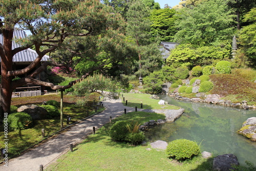 Japanese garden of Shoren-in Temple in Kyoto, Japan