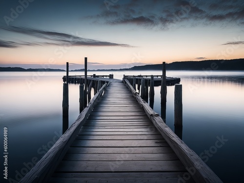 Timeless Tranquility: Capturing the Peace and Beauty of an Ancient Pier. Generative AI.