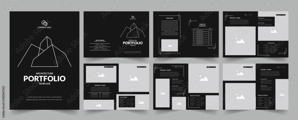 Architecture portfolio template or professional interior portfolio design