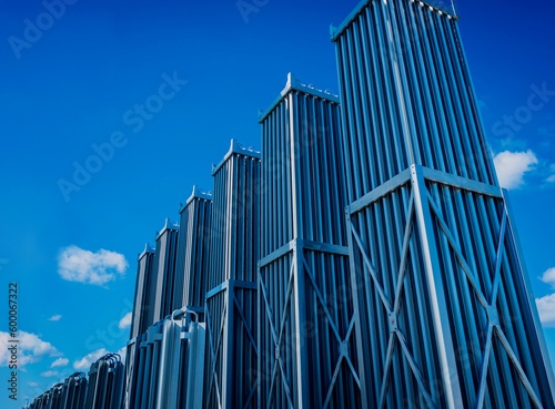 Liquid nitrogen tanks and heat exchanger coils for producing industrial gas