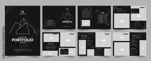 Architecture portfolio template or professional interior portfolio design