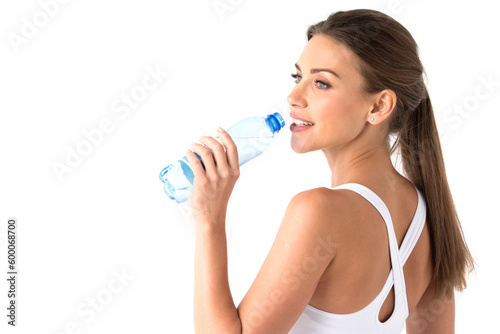 Woman with bottle of water