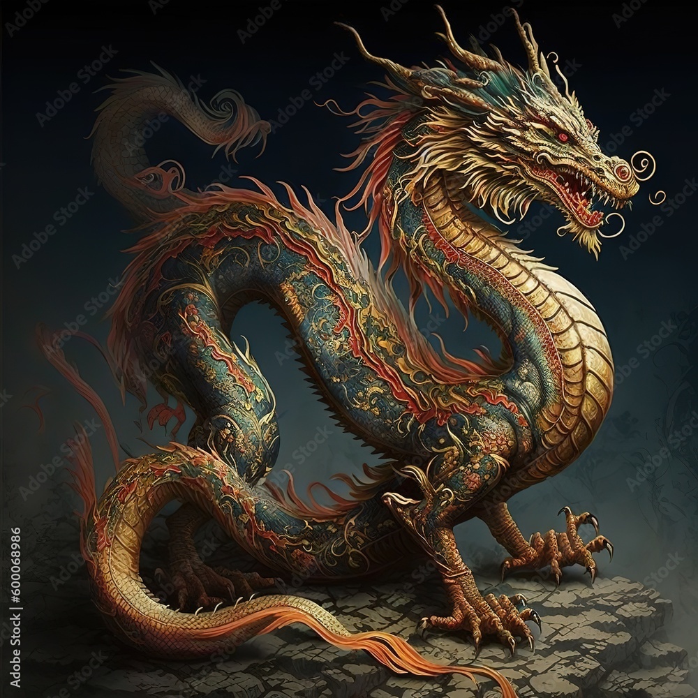 chinese style dragon statue