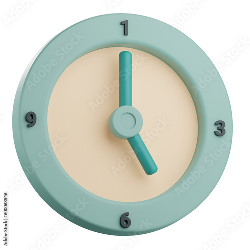 3d render clock isolated on white