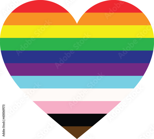 LGBTQ Pride Heart. Heart Shape LGBT Pride Rainbow Flag Pattern
