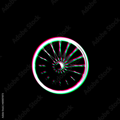 White Black Bicycle Wheel Grudge Scratched Dirty Style Punk Print Symbol illustration