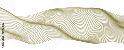 Green wave striped line background. Minimal round lines waves background. Abstract green wave lines pattern background. Vector file