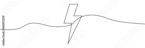 bolt electric  in continuous line drawing style