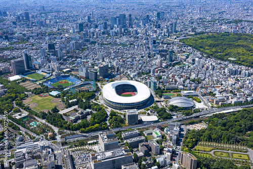 都市風景・国立競技場・空撮・2023撮影