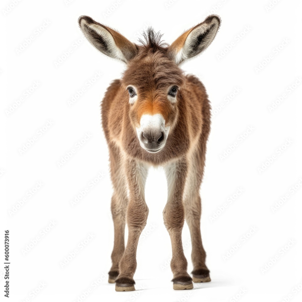 Baby Donkey isolated on white (generative AI) Baby Donkey isolated on white (generative AI)
