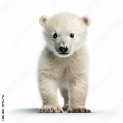 Baby Polar bear isolated on white (generative AI) © HandmadePictures