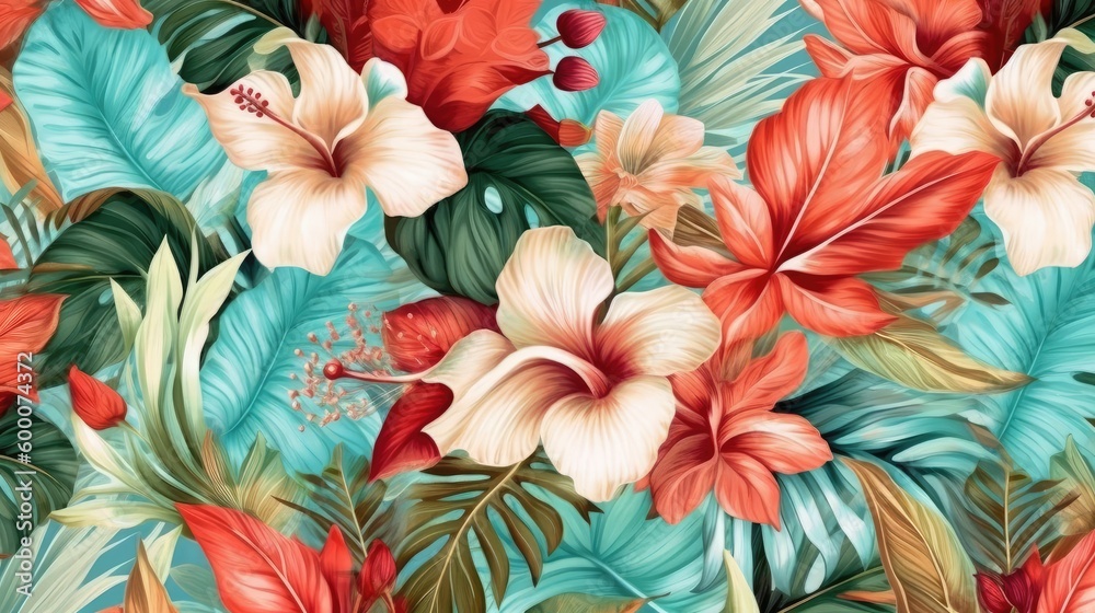 Beautiful Flowers, Exotic Oriental Floral Wallpaper for Interior Decor and Textiles , This wallpaper is suitable for interior mural painting wall art decor. AI Beautiful Flowers, Exotic Oriental Floral Wallpaper for Interior Decor and Textiles , This wallpaper is suitable for interior mural painting wall art decor. AI