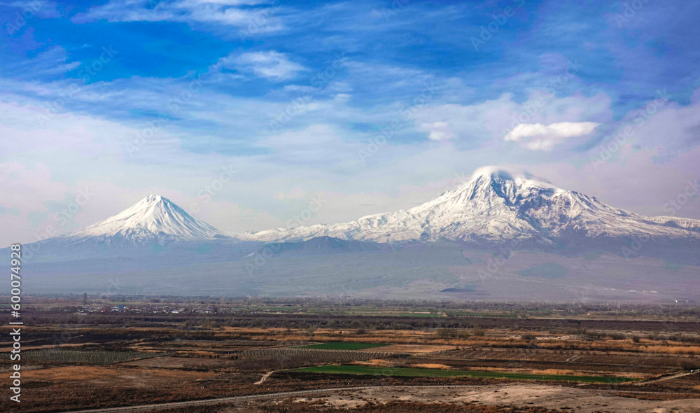 Fototapeta premium Panoramic view of the Ararat mountain